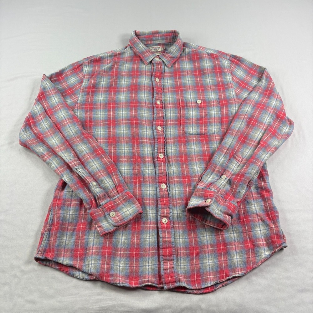 Faherty Shirt Mens Large Plaid Lightweight Flannel Button Up Huckberry Cotton